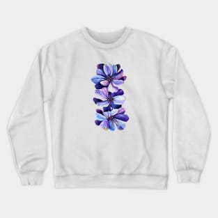 Watercolour Perennial Delphinium Flowers Crewneck Sweatshirt